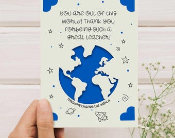 Teacher Thank You Card SVG: Out of This World Gift (Digital Download)