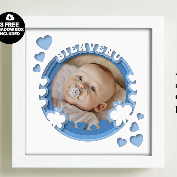 3D Baby Photo Frame Shadow Box SVG, 3D New Born Template, Multilayer Dxf, Cricut Shadow Box, Papercut Template, Bienvenu Home Lightbox Svg 3D Baby Photo Frame Shadow Box SVG, 3D New Born Template, Multilayer Dxf, Cricut Shadow Box, Papercut Template, Bienvenu Home Lightbox Svg