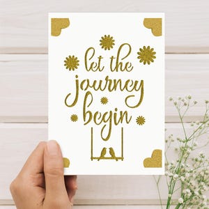 Karta 3D Wedding Insert SVG – Let the Journey Begin | Warstwowa karta Cricut Floral | Romantyczna składana karta A7 na ślub lub rocznicę
