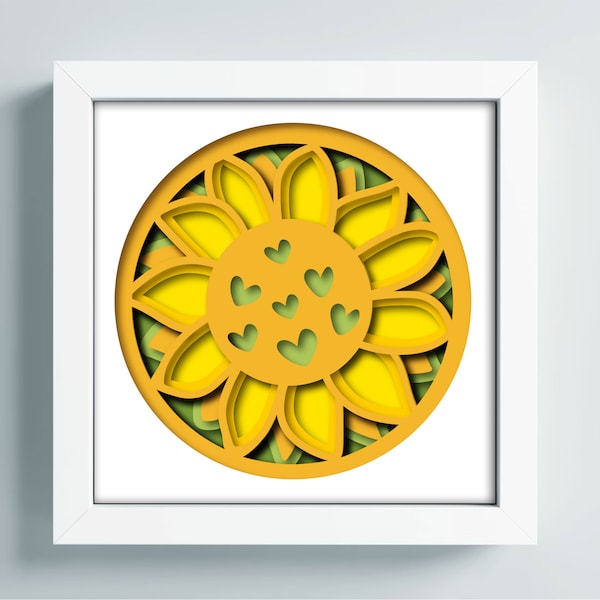 3D Sunflower SMILE SVG - layered shadow box svg - for Cricut - SunFlower Silhouette, 3D Sillhouette Template, Gift For Papercut Lightbox Svg 3D Sunflower SMILE SVG - layered shadow box svg - for Cricut - SunFlower Silhouette, 3D Sillhouette Template, Gift For Papercut Lightbox Svg