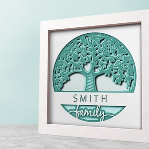 Personalizable 3D Family Tree Shadow Box SVG: Cricut, Silhouette (Digital Download)