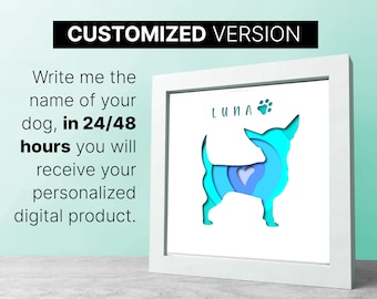 Chihuahua Shadow Box SVG: Customized 3D Cricut Project (Digital Download)