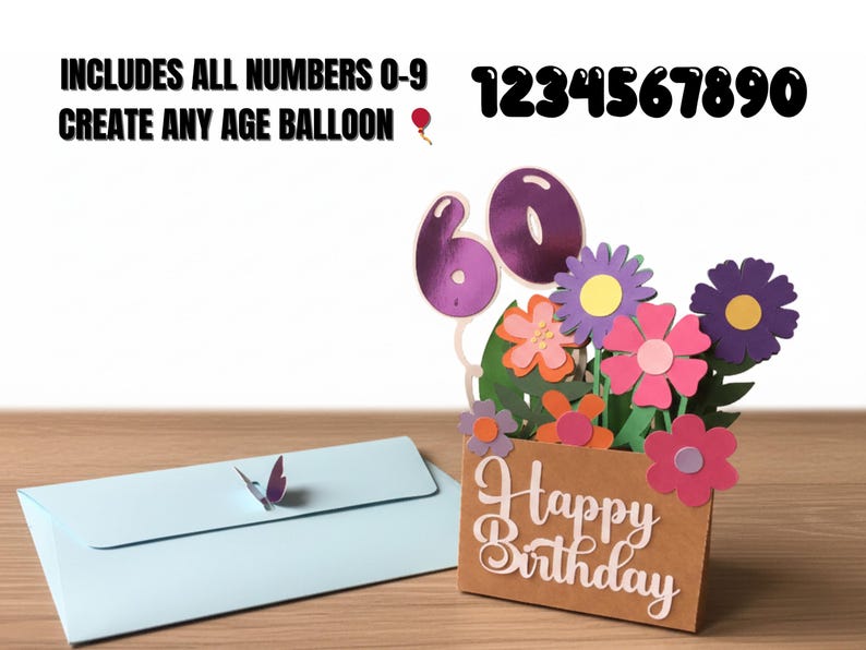 Birthday Pop up Box SVG Any Age | 3D Birthday Card Template | Cricut ...
