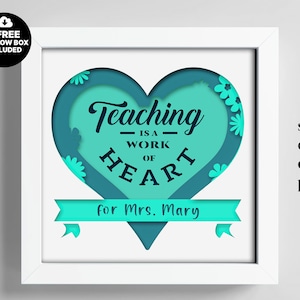 Shadow Box for Teacher | Handmade Teacher Appreciation Gift | Thank You Gift