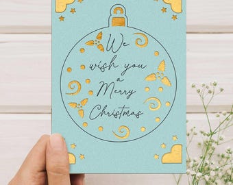 God Jul-insatskort SVG | DIY-hälsningskortsklippfil för Cricut-projekt, 3D-inbjudningspappersmodellmall med snöflingor