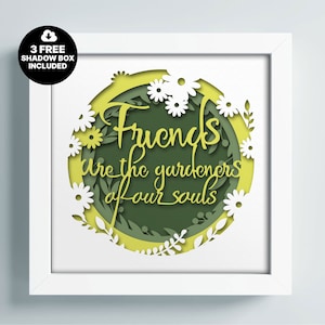 Shadow Box svg 3D Freunde, 3D Sillhouette Vorlage, Multilayer Freunde Geschenk Dxf, Cricut Shadow Box SVG, Geschenk für Papercut, Lightbox svg