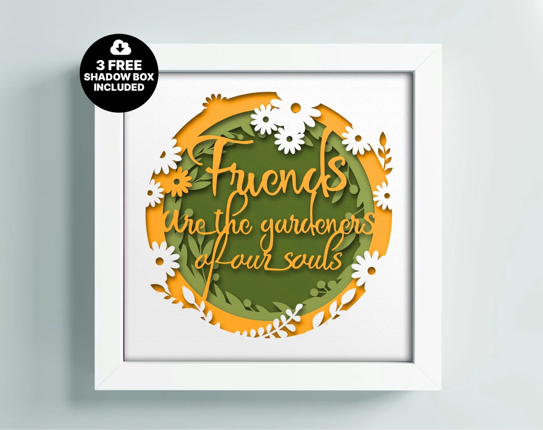 3D FRIENDS Shadow Box Svg, 3D Sillhouette Template, Multilayer Friends ...