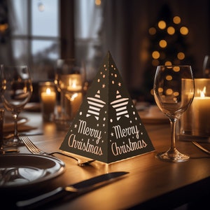 Christmas Decoration SVG, 3D Pyramid Centerpiece Lantern Paper Model ...