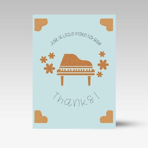 Tarjeta de profesor de piano SVG, Solo una nota de agradecimiento, Tarjeta musical 3D SVG, Regalo musical para profesor, Tarjeta insertable para Cricut, Papercut SVG