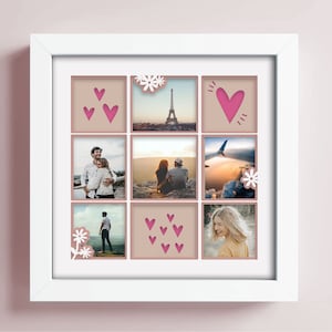 Immagine Shadow Box Frame, Galleria ShadowBox SVG, Modello Papercut, Modello Shadow Box Cricut, Anniversario Cricut, Cornice per matrimonio