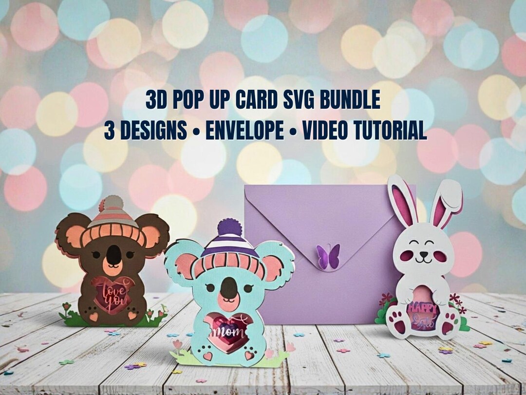 3D Pop up Card SVG Bundle | Cricut Pop up Card Template | Mom, Easter ...