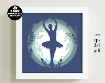 Ballet Shadow Box Template: 3D Layered Papercut (Digital Download)