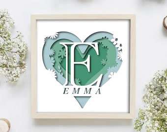 Monogramma per decorazioni domestiche in formato SVG – Lettera personalizzata, file di taglio per carta Cricut per matrimoni e camerette.