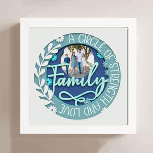 Caja de sombras FAMILIAR SVG, Plantilla de regalo, Regalo familiar multicapa DXF, Caja de sombras Cricut SVG, Regalo para Papercut, Caja de luz SVG