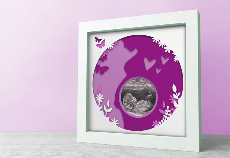 Ultrasound Picture Frame Shadow Box, 3D Baby Scan Picture Shadow Box ...