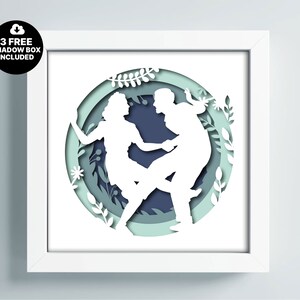 Plantilla de caja de sombras de baile, plantilla de silueta de ballet 3D, regalo de bailarina de boogie-woogie multicapa Cricut SVG, regalo de ballet, caja de sombras de ballet