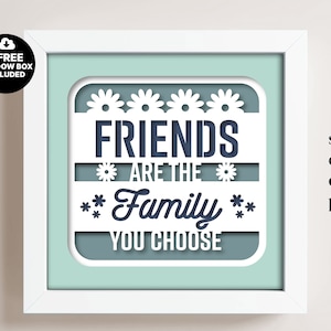 Shadow Box svg 3D Freunde, 3D Vorlage shadowbox, Multilayer Freunde Geschenk Dxf, Cricut Shadow Box SVG, floral Für Papercut, Lightbox svg