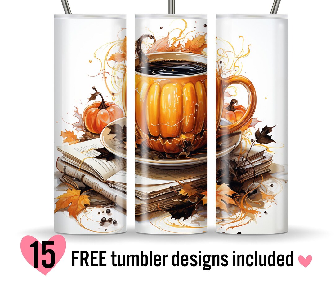 3D Fall Leaves Tumbler Wrap PNG – 20oz Skinny Sublimation Design for ...