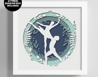 Ballet Dancer Shadow Box SVG: 3D Papercut Template (Digital Download)