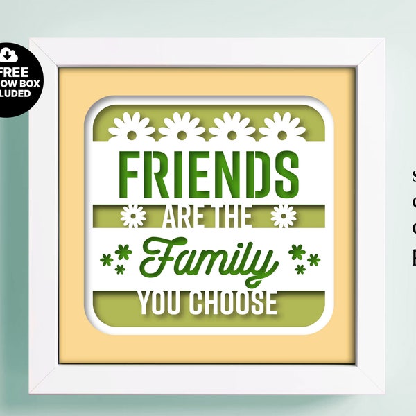 3D FRIENDS Shadow Box svg, 3D Sillhouette Template, Multilayer Friends Gift Dxf, Cricut Shadow Box SVG, Gift For Papercut, Lightbox Svg