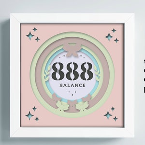Shadow Box Angel number, 3D ShadowBox Svg 888 Balance, Multilayer Dxf, Cricut Shadow Box Papercut Template, 888 Lightbox Svg, Christmas svg