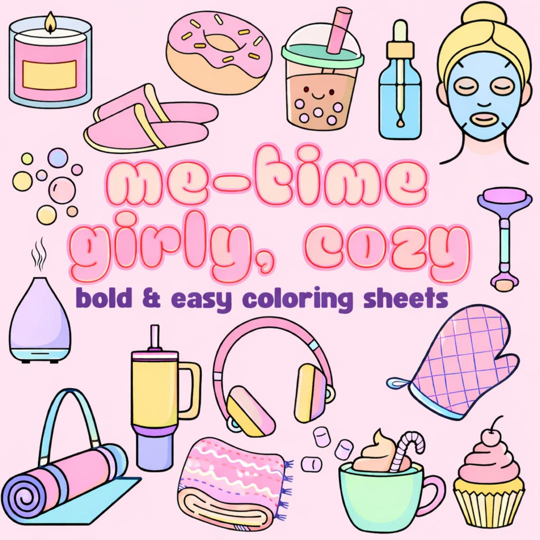Self-care Coloring Book, Easy Stress Relief Designs for Adults (PDF ...