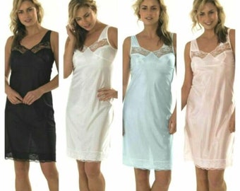 Full Length Slip Lace Petticoat Underskirt Chemise Plus Size For Ladies