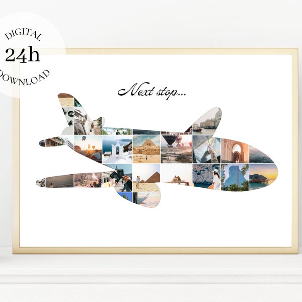 Airplane Photo Collage | Digital Wall Art | Airplane Nursery Room Decor | Airplane Gifts | Pilot Gifts For Him | Airplane Printable Poster