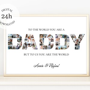 Cadeau de fête des pères imprimable | Affiche numérique pour papa | Papa Collage de photos personnalisé | Cadeau papa personnalisé | Cadeau d'anniversaire avec amour