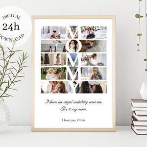 Digital Printable Mom Photo Collage | Photo Gift For Mommy | Mother&#39;s Day Gift | Memorial Gift Poster For Mom | Gift for Mommy from Daughter