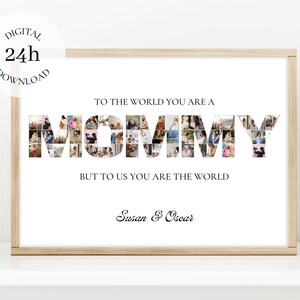 Digital Printable Mom Photo Collage | Custom Gift For Mommy | Mother&#39;s Day Gift | Memorial Gift Poster For Mom | Sentiment Keepsake For Mama