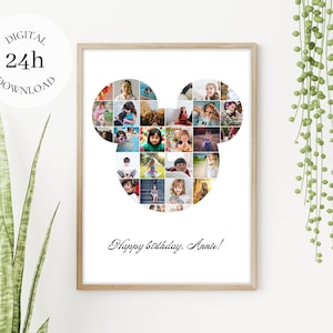 Mouse Digital Personalized Photo Collage | Holiday Memories Collage Wall Art | Mothers Day Gifts | Personalized Printable Gifts For Women