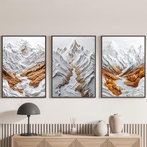 Abstract Mountain Landscape Art Prints: Nature Decor Set (Digital Download)
