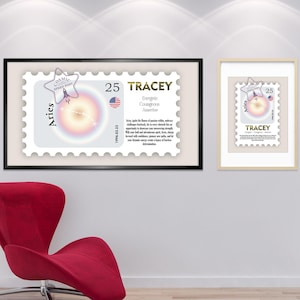Personalized Zodiac Sign Stamp Poster: Custom Astrology Wall Art (Digital Download)