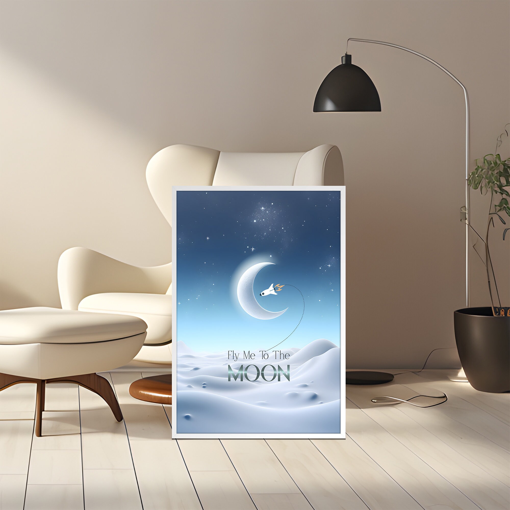 フライ・ミー・トゥ・ザ・ムーン アートプリント：フランク・シナトラの歌詞、宇宙テーマ（デジタルダウンロード） - Etsy 日本, image size:2000x2000