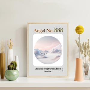 Affiche d&#39;aura du nombre 888 des anges, impression d&#39;art mural énergie spirituelle, décoration de méditation en téléchargement numérique