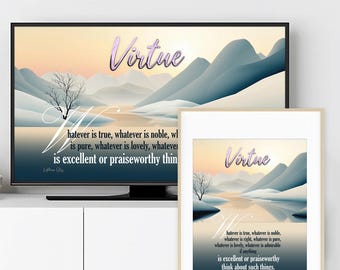 Philippians 4:8 Scripture Art | Christian Bible Verse Print (Digital Download)