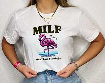 Retro Flamingo Tshirt Funny Mothers Day Shirt Oversized Sweater Gift idea for Mom Flamingo shirt Gift idea for Aunt birthday gift for sister