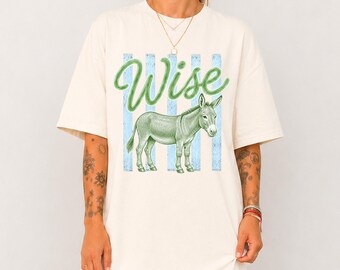 Wise Ass T-shirt | Funny Donkey Illustration, Handlettered Script Tee, Funny Shirt for Mom Daughter Grandma Aunt