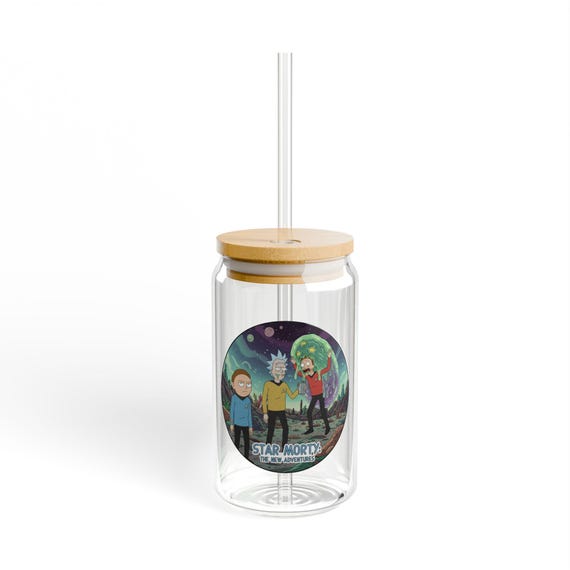 Whimsical Sipper Glass with Eco-Friendly Bamboo Lid, Perfect for Parties, Gifts, Home Decor, Funny Drinkware, Eco-Friendly Gifts