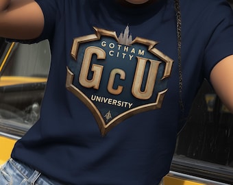 Gotham City University Women Premium t shirt, Classic University Style, Comic Book College, Gotham Fan Shirt, Superhero Gift, Gotham Uniform