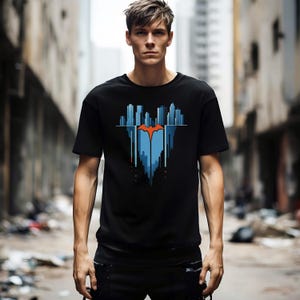 Gotham City Rise Cotton T-shirt, Dark Knight Mood, Bat Fan shirt, Hollywood legend, Comic quote, Christmas Bat-man fan gift, Joker Quote Inspired, Comic Pop Culture Shirt, Hollywood Legend, Retro Graphic Tee, comic fan gift shirt, comic book fan gift
