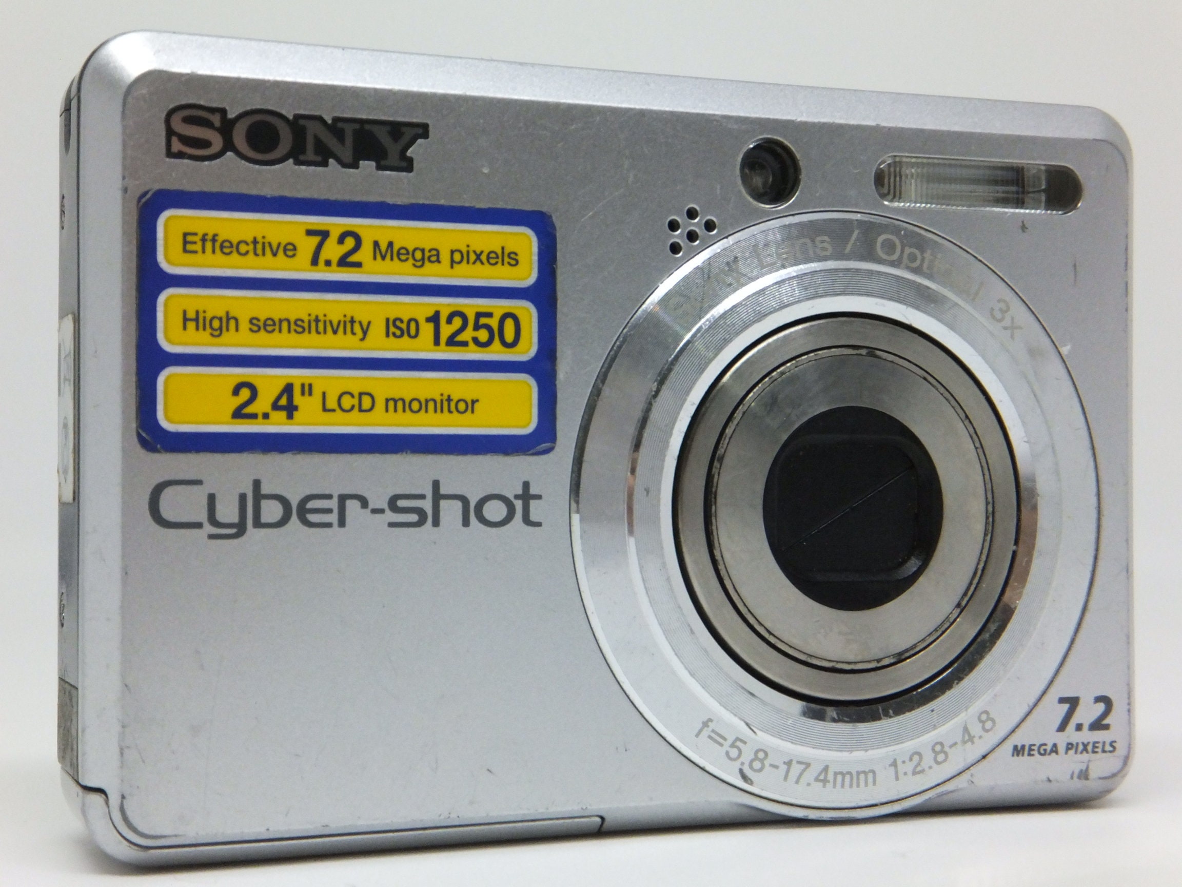 Sony Cyber-shot DSC-W200 12.1MP Digital Camera Silver ,Works