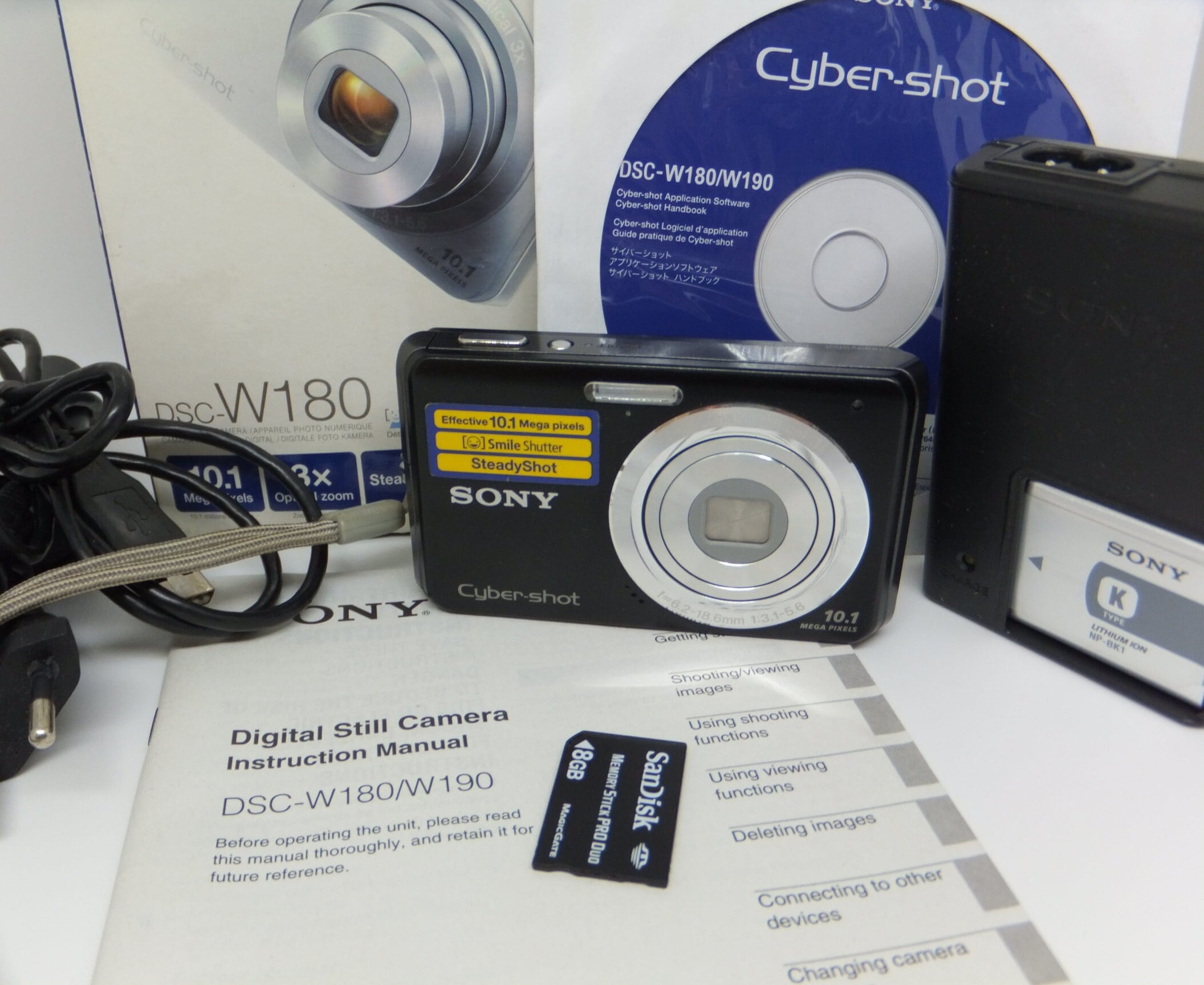 Sony Cybershot DSC-W180 10.1MP Digital Camera 3x 