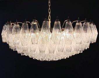 Murano Chandelier Poliedri - 185 transparent  Glass