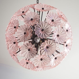 Flower Sputnik - Italian crystal chandelier – 51 Daisy PINK glasses