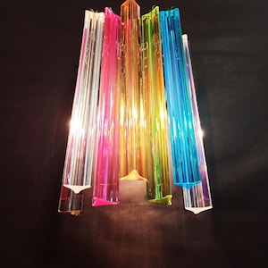 MURANO GLASS SCONCES multicolored – 9 triedri - vintage frames