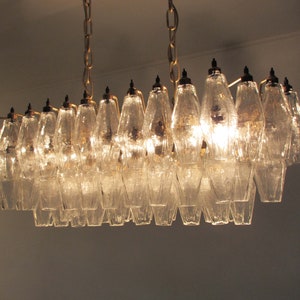 Elegant Murano Poliedri Chandelier - Carlo Scarpa- 84 trasparent glasses