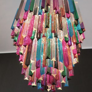 Huge Murano chandelier multicolor triedri – 187 prism - Mariangela model