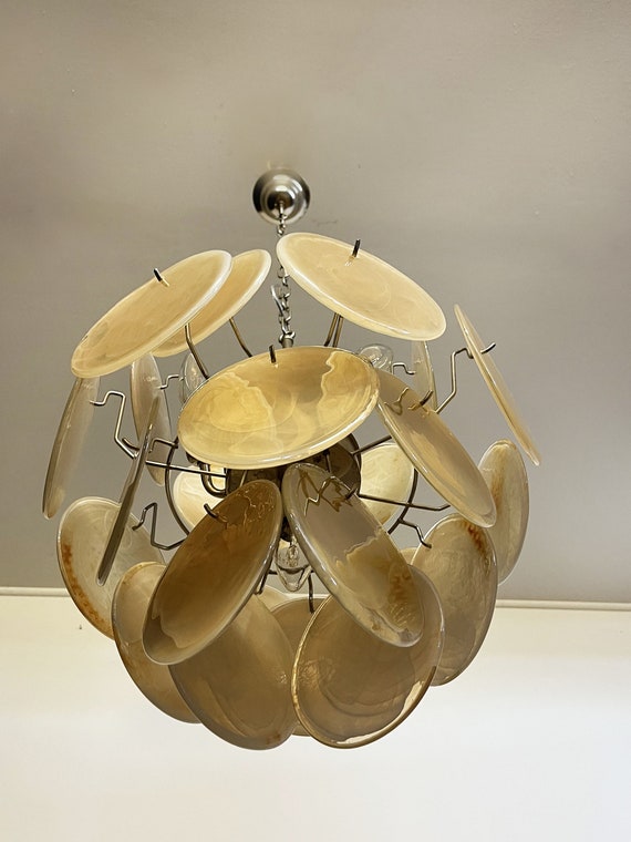 ディスクシャンデリア ムラーノガラス - 黄色のディスク 24 枚 - Etsy 日本